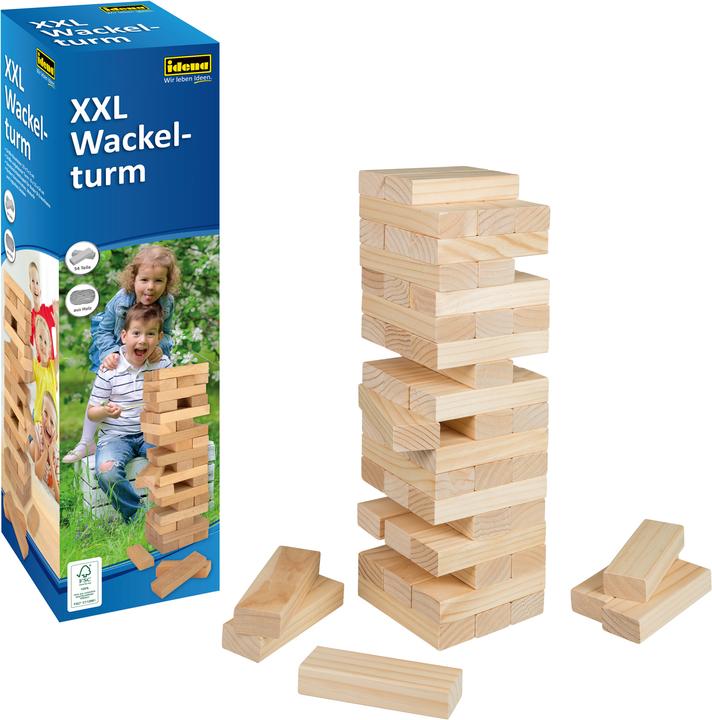 Actual product image Idena XXL Wobble Tower 54 Parts Wood FSC100%