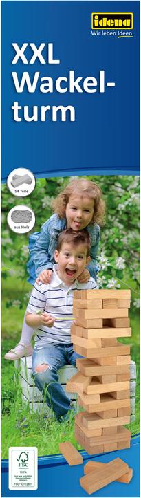 Actual product image Idena XXL Wobble Tower 54 Parts Wood FSC100%
