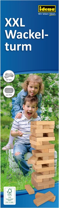 Actual product image Idena XXL Wobble Tower 54 Parts Wood FSC100%
