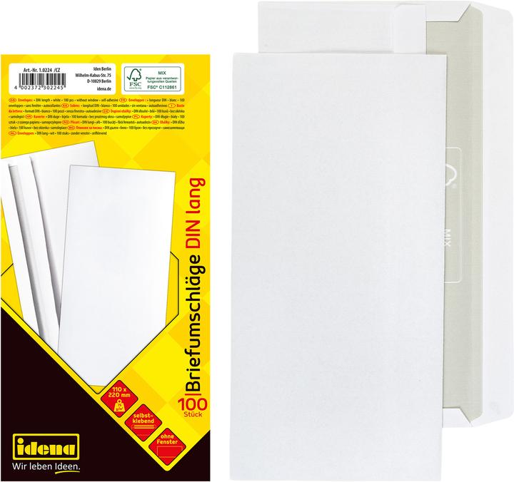 Idena BU DL weiss 75g 100er sk o.F. FSC-Mix
