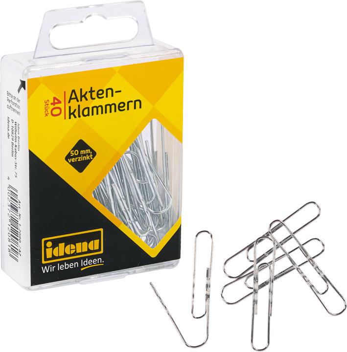 Actual product image Idena File clips 50mm 40 pieces, galvanised (40 x)