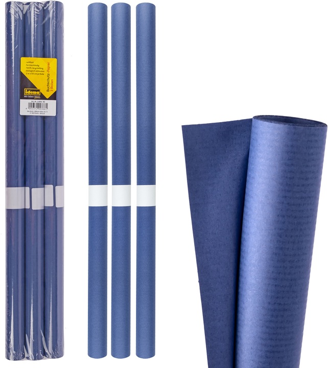 Produktbild Idena Buchschutzpapier 3er 2mx50cm blau (3 Stück)