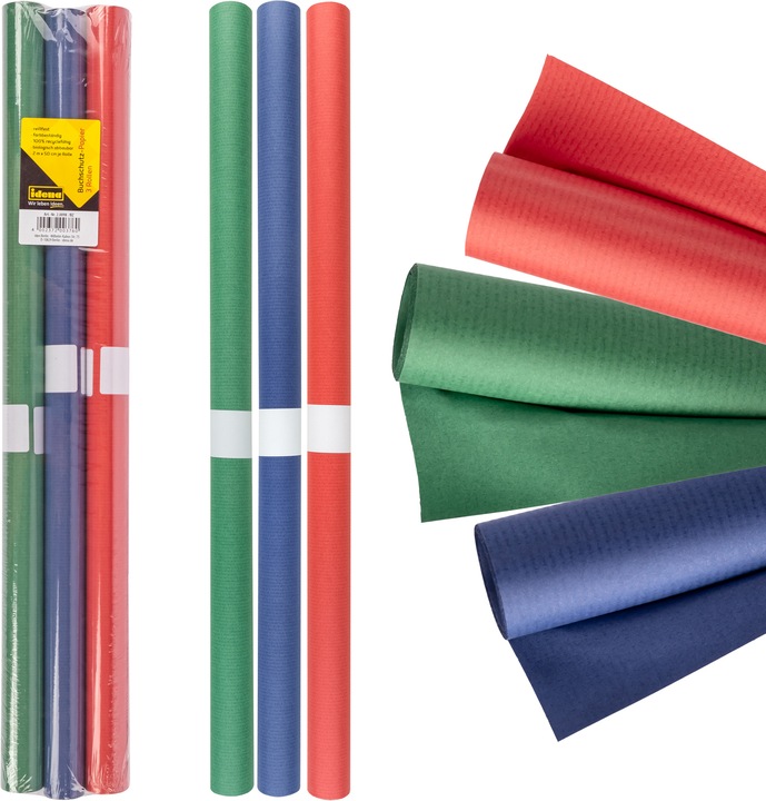 Produktbild Idena Buchschutzpapier 3er sortiert 2mx50cm (3 Stück)
