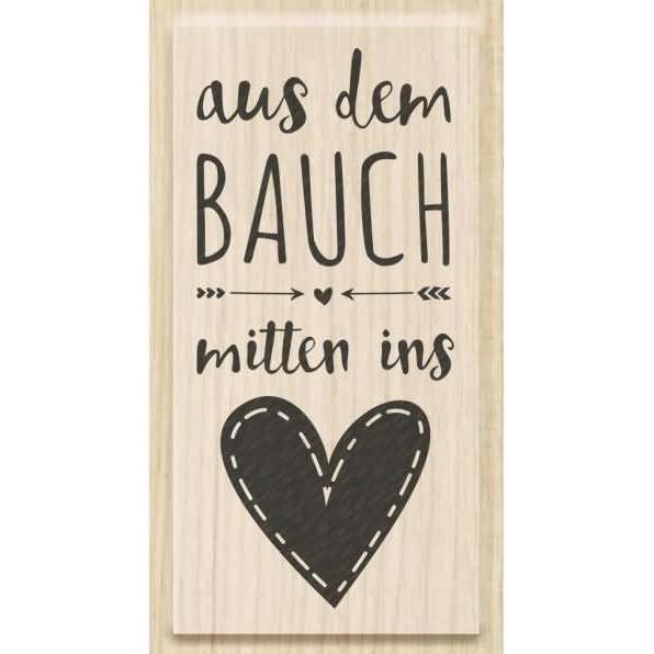 Heyda, Stempel, Motivstempel 'Aus dem Bauch mitten ins Herz' 3,4x7cm