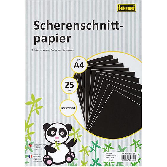 Idena, Bastelpapier, Scherenschnittpap. A4 25 Blatt ungum. 80g (80 g/m², 25 x)