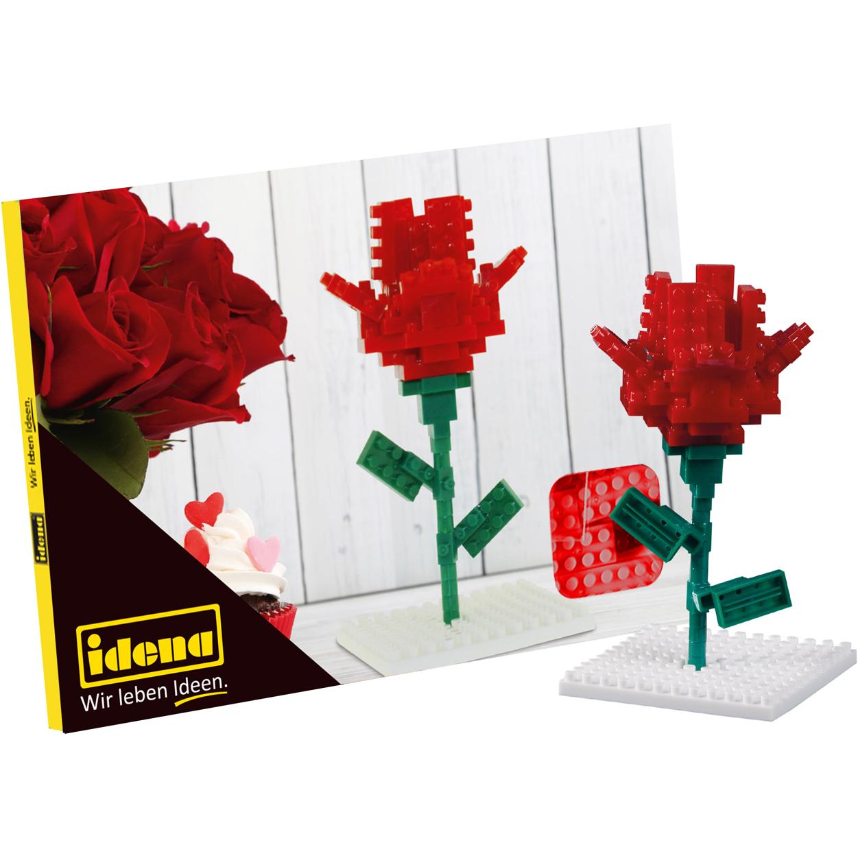 Idena Minibausteine Postkarte Rose