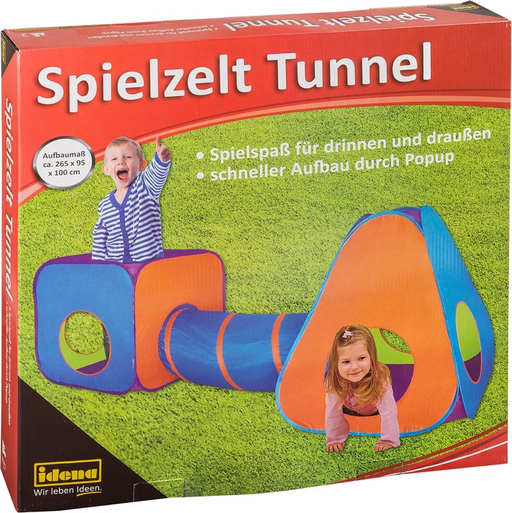 Produktbild Idena Spielzelt Tunnel für Kinder, 265x95x100cm