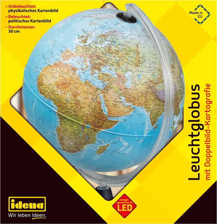 Produktbild Idena Leuchtglobus Erde m. 2 Kartenbildern, Ø30cm (30 cm)