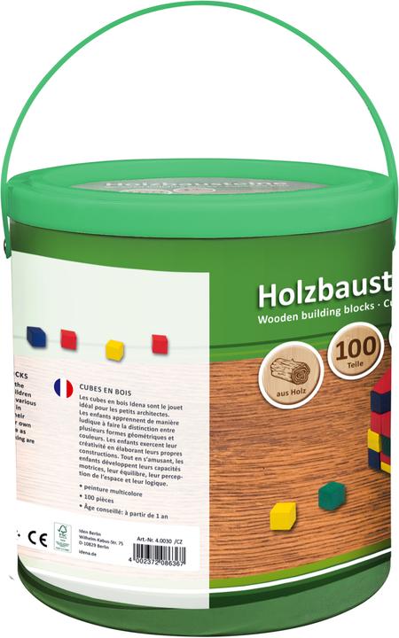 Produktbild Idena Holzbausteine im Eimer 100er FSC100%