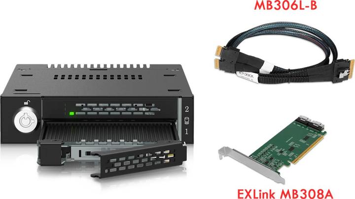 Produktbild Icy Dock IcyDock M.2 PCIe NWMe SSD Mobile Rack for external 3.5 4i 2x