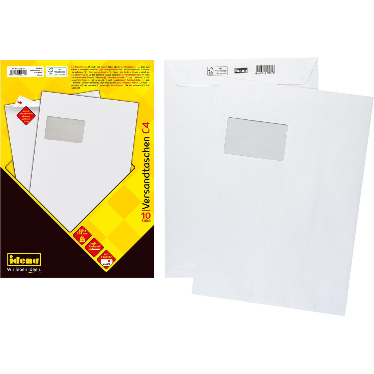 Idena, Versandtasche + Luftpolstertasche, VT C4 weiss 90g 10er hk m.F. FSC-Mix (10 x)
