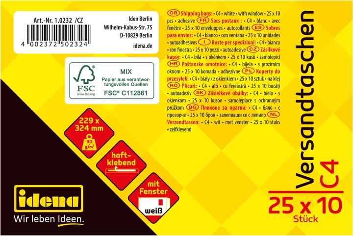 Produktbild Idena VT C4 weiss 90g 10er hk m.F. FSC-Mix (10 x)