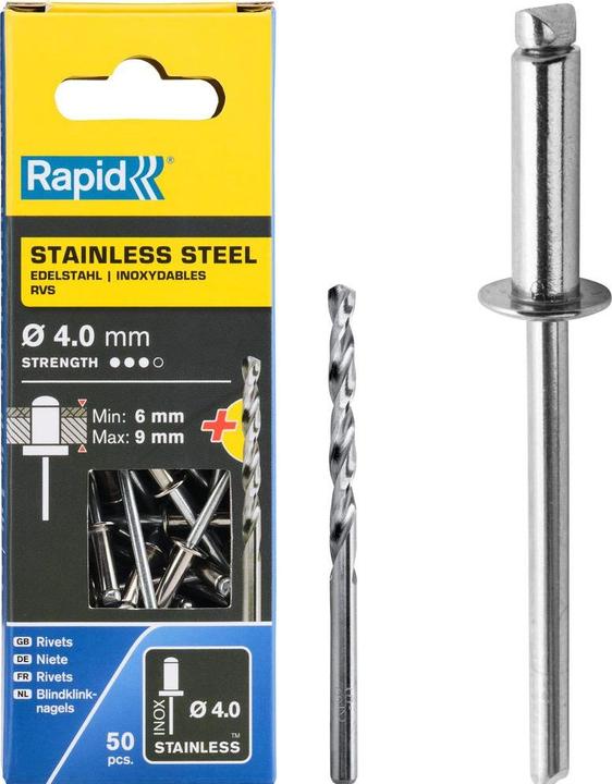 Image du produit Rapid Rivets aveugles en acier inoxydable Ø 4,0 x 12 mm