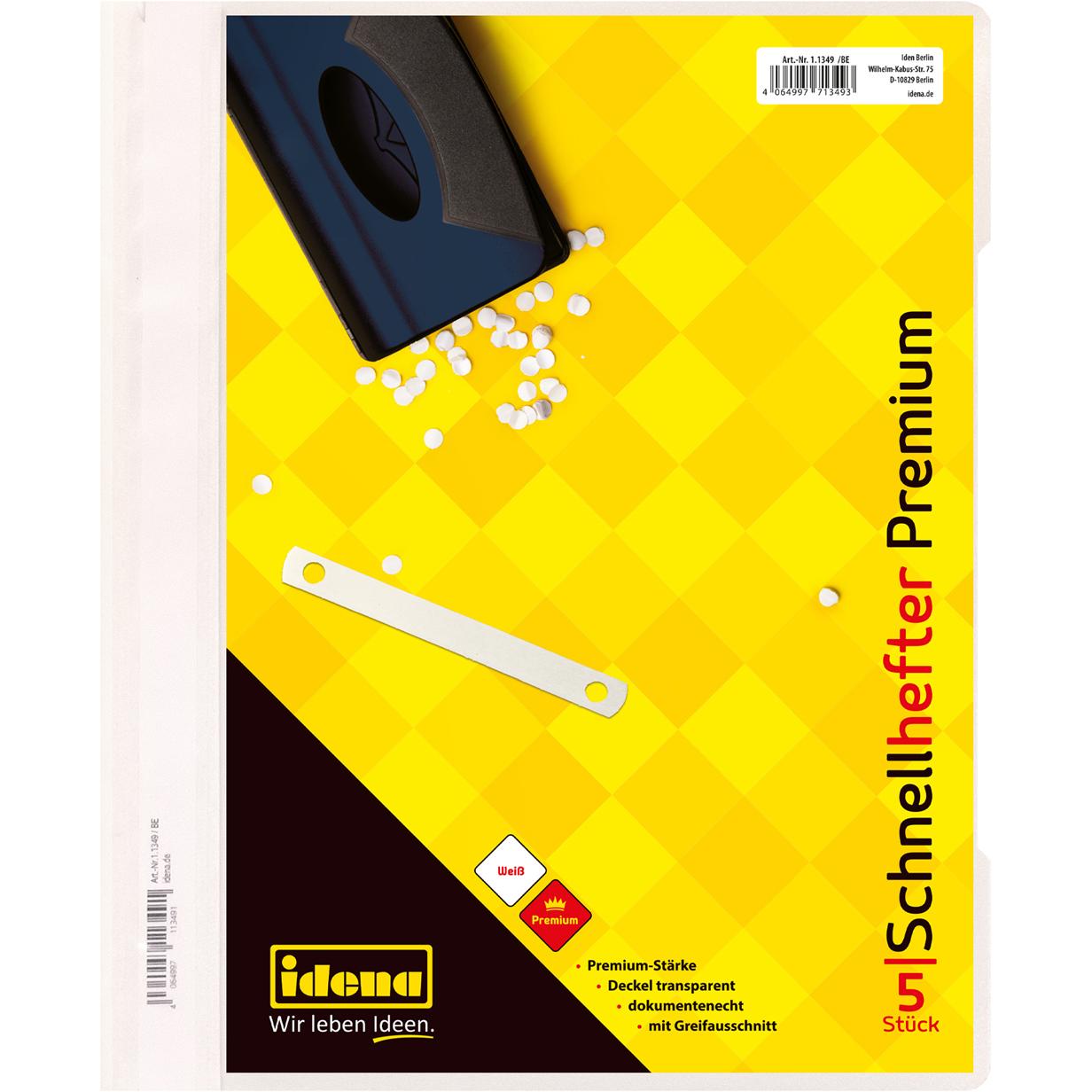 Idena, Mappe, Schnellhefter A4 PP 5er Premium weiss (A4, 5 x)