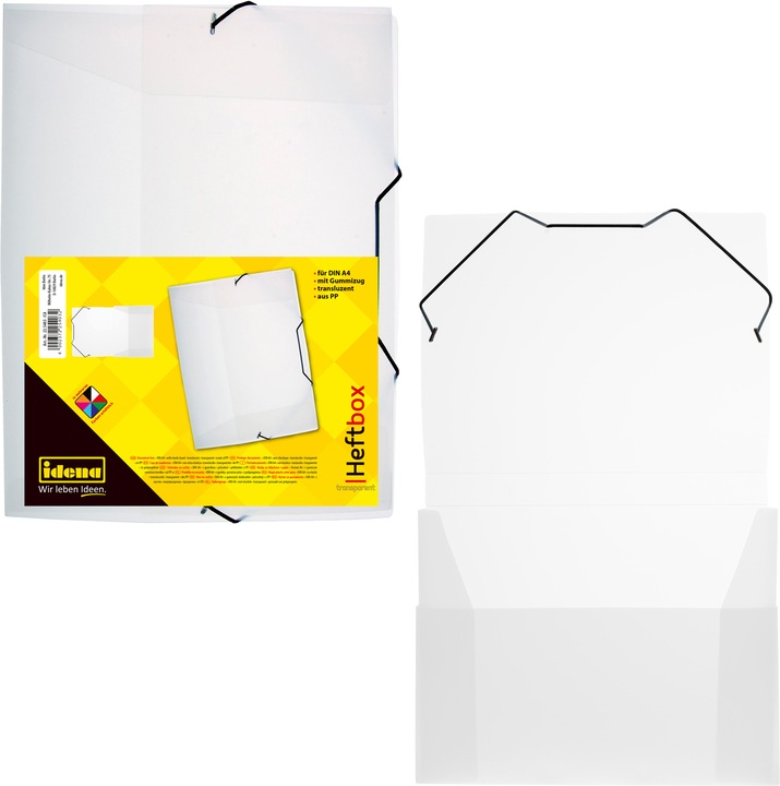 Produktbild Idena Heftbox A4 Gummizug PP transparent (A4, 1 x)