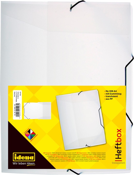 Produktbild Idena Heftbox A4 Gummizug PP transparent (A4, 1 x)