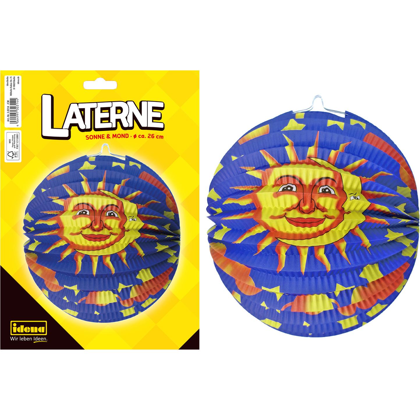 Idena Lampion Sonne/Mond D26cm FSC-Mix