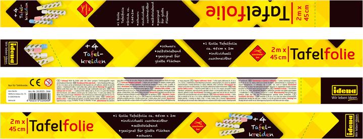 Produktbild Idena Tafelfolie schwarz 45x200cm,+4 Kreiden sort.