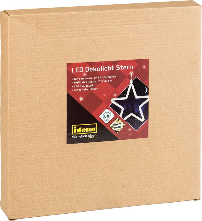 Actual product image Idena LED Star 23x23cm warm white 6h Timer (0.23 m)