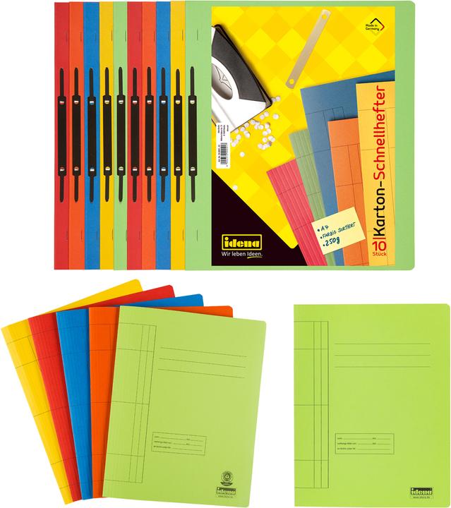 Produktbild Idena Kartonschnellhefter 2x5 Intensivfarben (A4, 10x)