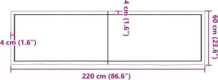 Immagine prodotto vidaXL Oak Nature (220 x 60 x 6 cm)
