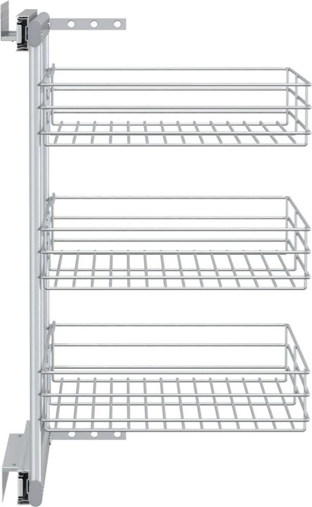 Immagine prodotto Diverse Hardware 3-stufiger Ausziehbarer Küchen-Drahtkorb Silbern 47x35x56 cm (1 x, 47 x 35 x 56 cm)