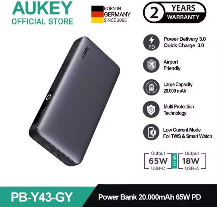 Produktbild Aukey SprintX (20000 mAh, 65 W, 74 Wh)