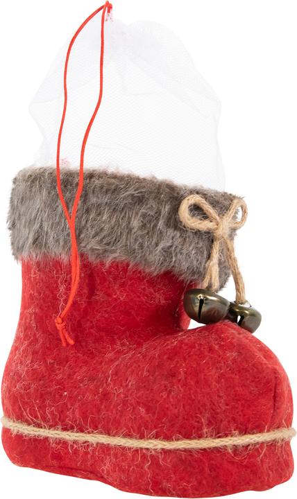 Idena Nikolausstiefel rot 14x8x13,5cm mit Filzbezug