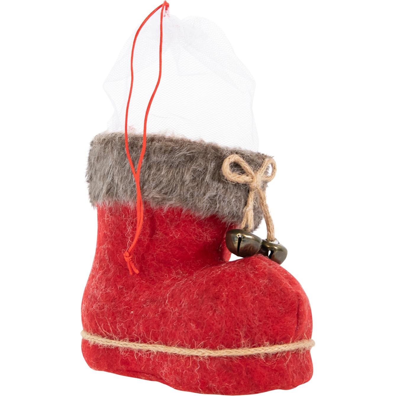 Idena, Weihnachtsdeko, Nikolausstiefel rot 14x8x13,5cm mit Filzbezug