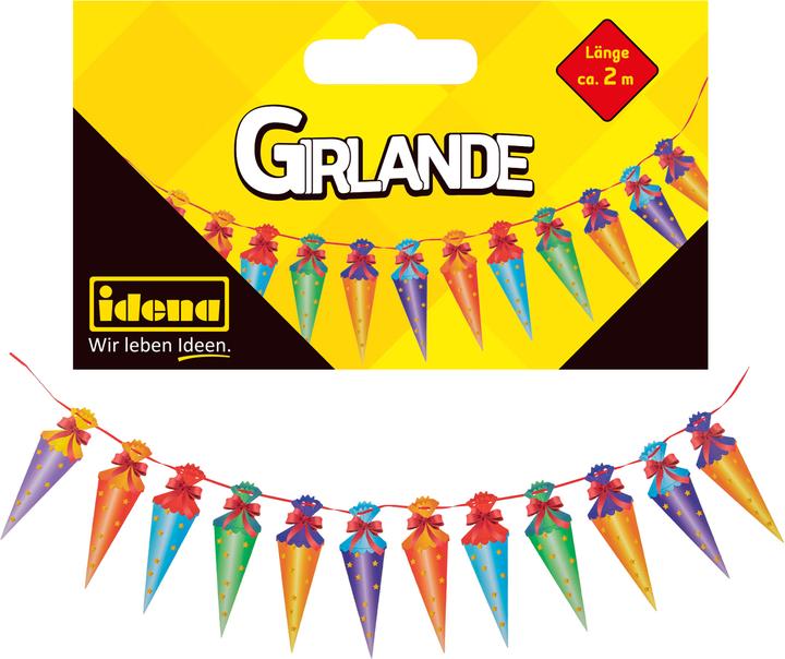 Idena Girlande Schulstart 12 Schultüten FSC-Mix (200 cm, 12 x)