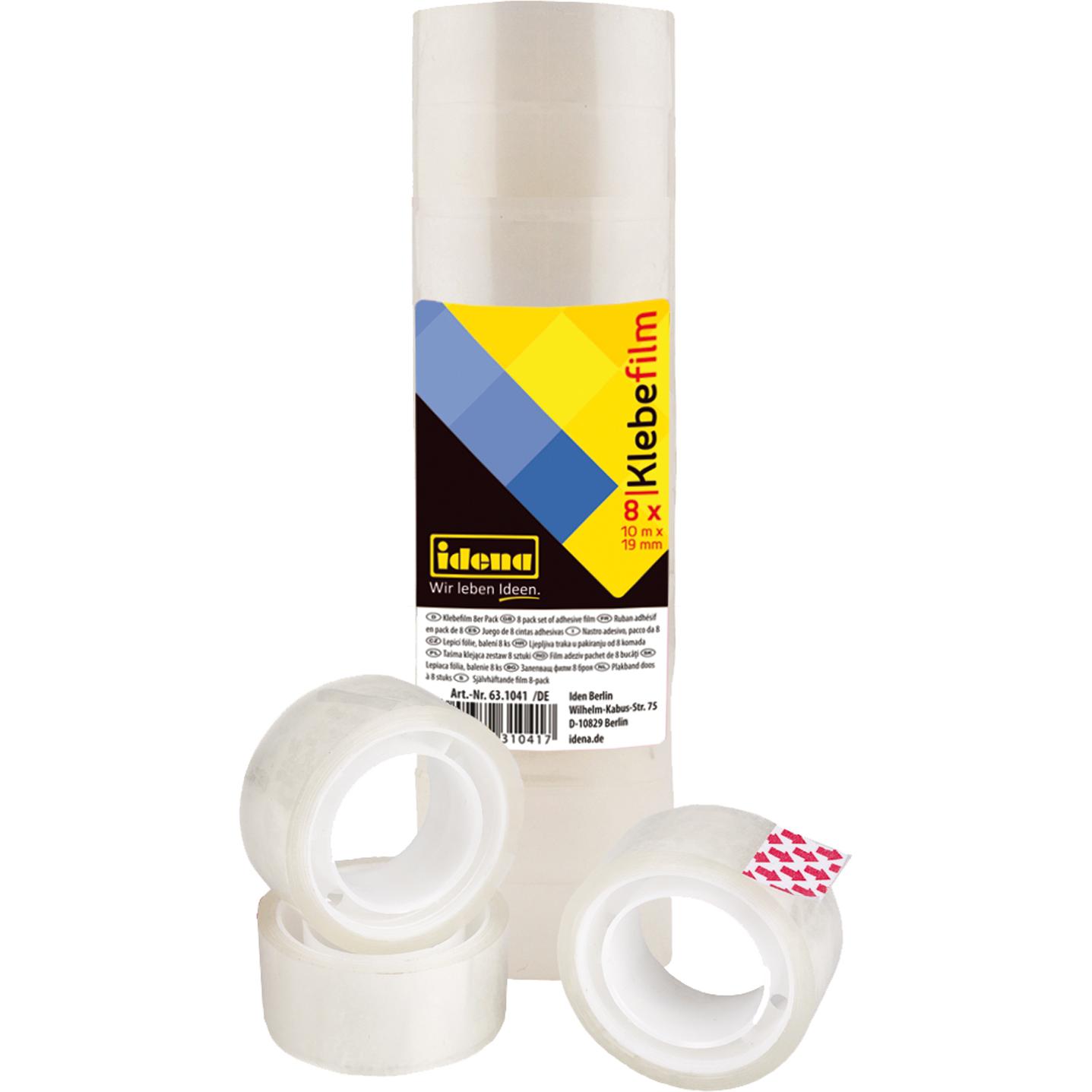Idena, Klebeband, Klebefilm transp. 19mm x 10m, 8 Stück (19 mm)