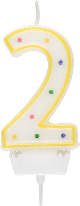 Idena Zahlenkerze "2" gelb (1 x)