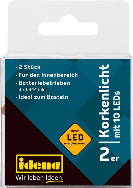 Produktbild Idena Korken-Lichterkette 2er Set,10 LED, warmweiss (0.90 m)