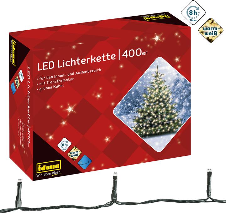 Idena LED Lichterkette 400er WW,8h Timer,47,90m (0.09 m)