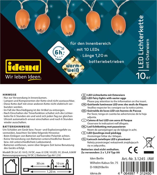 Produktbild Idena LED Lichterkette Ostern 10LED 4x4,5cm (1.20 m)
