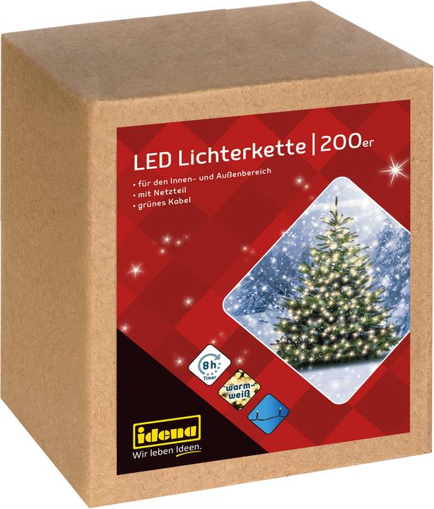 Actual product image Idena LED light chain 200 warm white for outside (0.90 m)