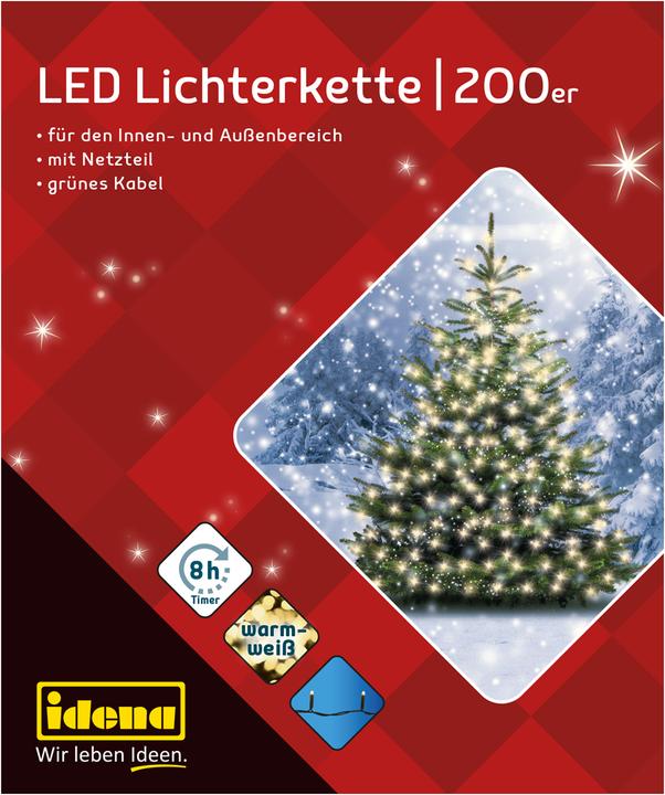 Actual product image Idena LED light chain 200 warm white for outside (0.90 m)