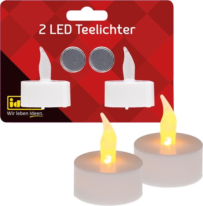 Image du produit Idena Bougies à réchaud LED 2p. avec piles au lithium (2 x)