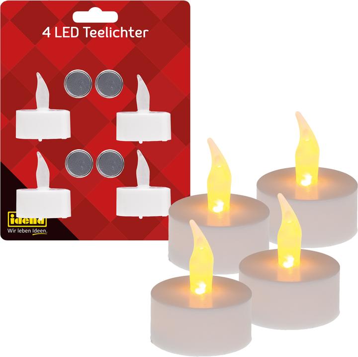 Image du produit Idena Bougies à réchaud LED 4p. avec piles au lithium (4 x)