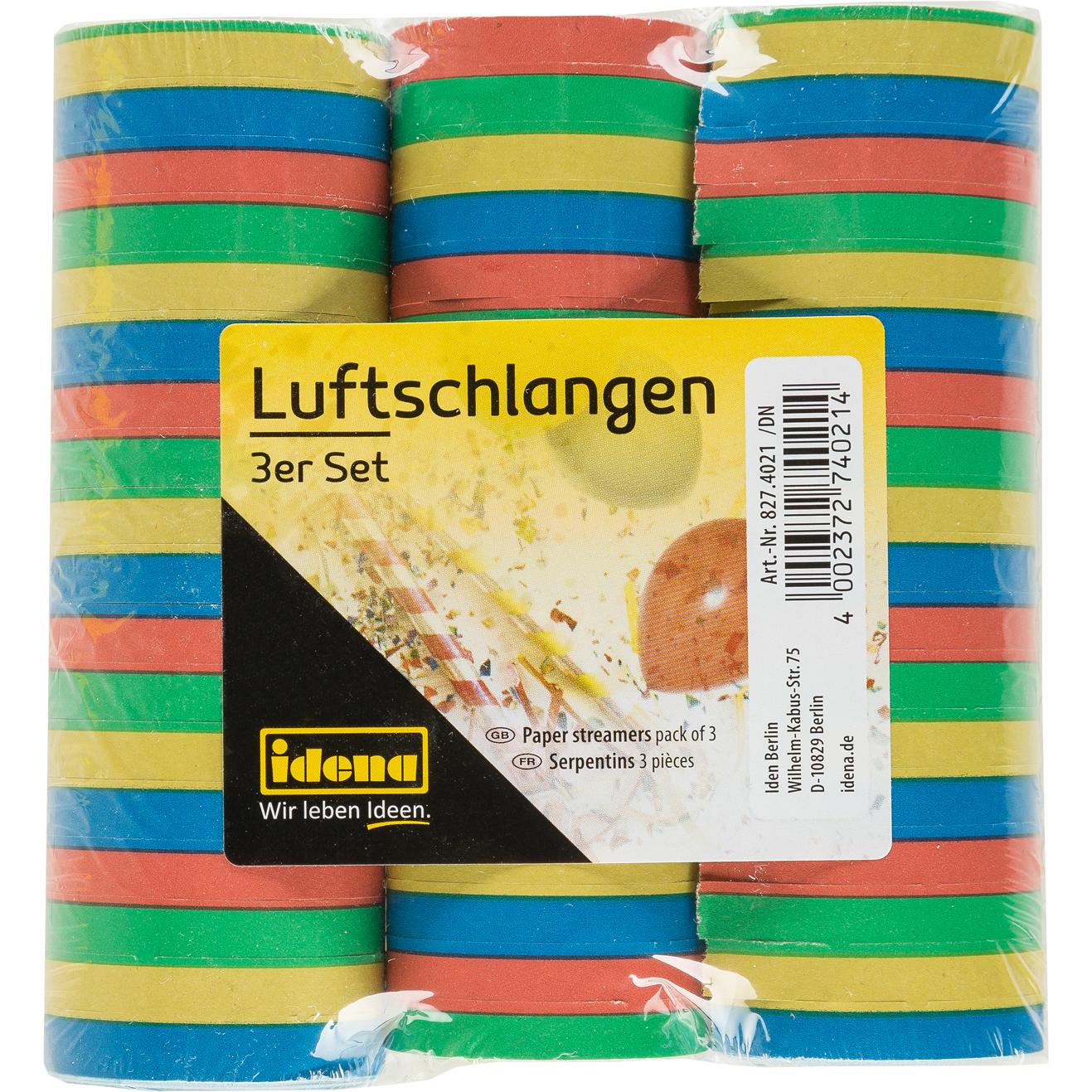 Idena Luftschlangen 3er 18 Abrisse/4m