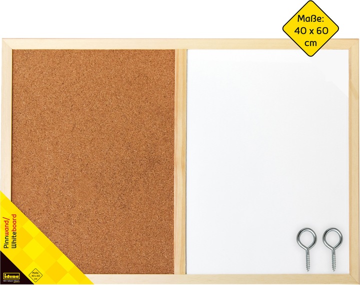 Productafbeelding Idena Combinatiebord 60x40cm whiteboard en prikbord (Combinatiebord, 60 x 40 cm)