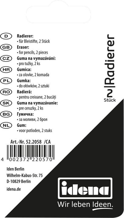 Actual product image Idena Eraser white 2s