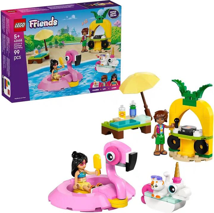 Produktbild LEGO 42658 ® FRIENDS Poolparty mit Einhorn und Flamingo (42658, LEGO Friends)