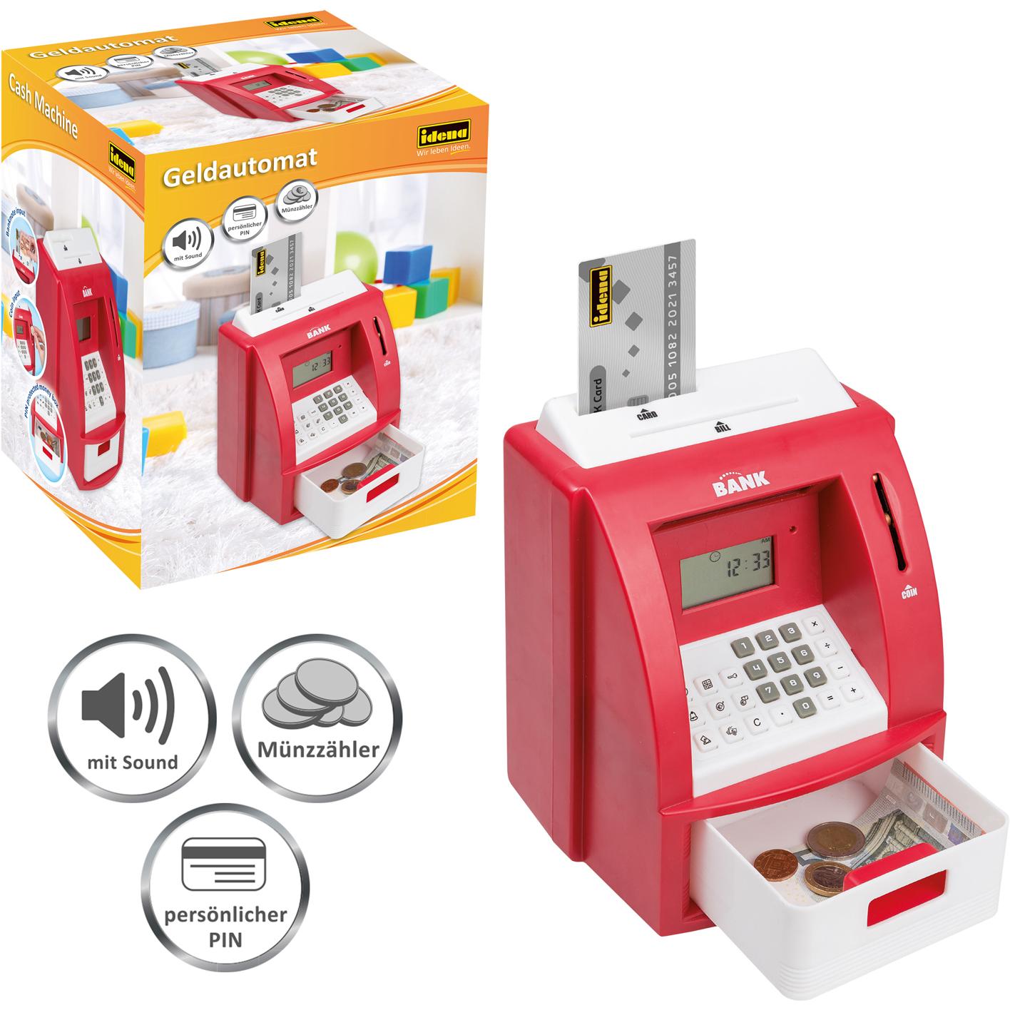 Idena, Spardose, Geldautomat rot digitale Spardose Sound