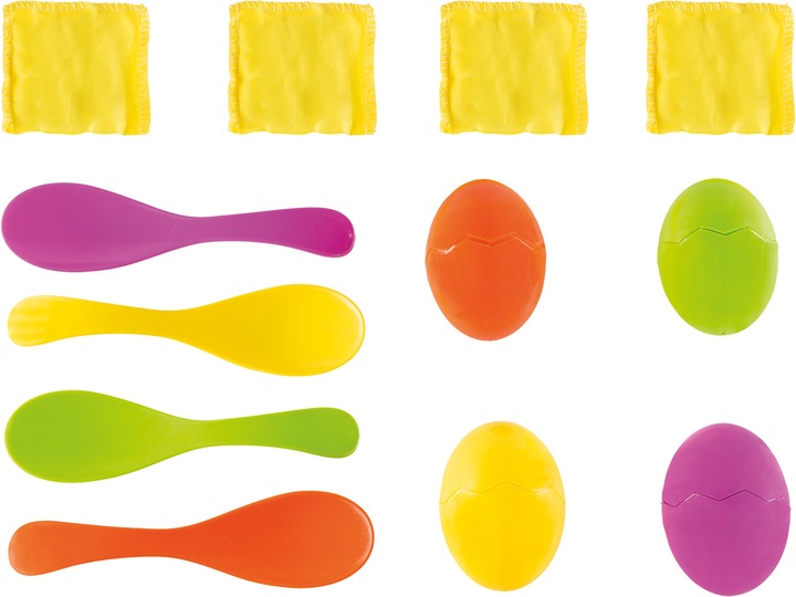 Image du produit Idena Jeu de la course aux oeufs avec des sacs de sable "jaune d'oeuf".