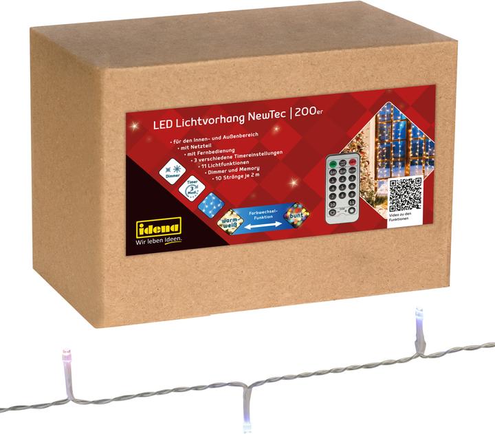 Produktbild Idena Lichtvorhang NewTec 200 LED ww/bunt 1,5x2m (2 m)