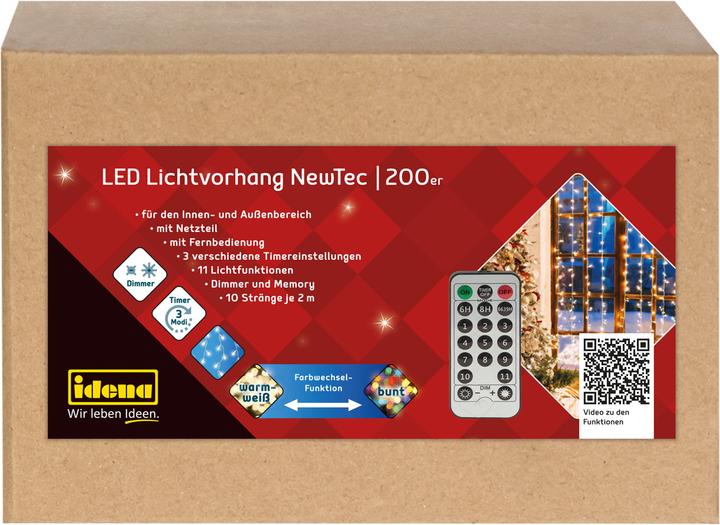 Produktbild Idena Lichtvorhang NewTec 200 LED ww/bunt 1,5x2m (2 m)