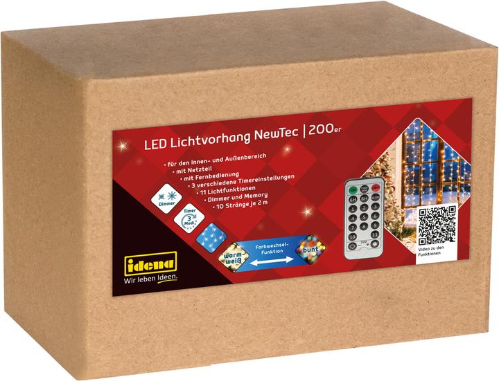 Produktbild Idena Lichtvorhang NewTec 200 LED ww/bunt 1,5x2m (2 m)