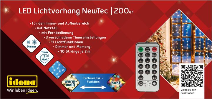 Idena Lichtvorhang NewTec 200 LED ww/bunt 1,5x2m (2 m)