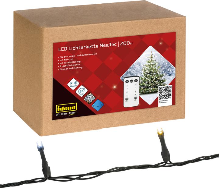 Productafbeelding Idena Lichtketting NewTec 200 LED warm wit en wit (27.90 m)